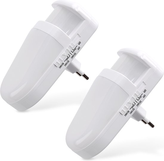 Prise veilleuse kwmobile avec détecteur de mouvement - Jeu de veilleuses LED 2x - Prise veilleuse avec capteur - Veilleuse enfants et adultes