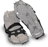 Navaris pour chaussures - Pointes de chaussures en silicone avec chaînes en acier inoxydable - Sports de randonnée sur glace sur neige - Griffes de chaussures pour femmes hommes enfants