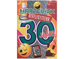 Verjaardagskaart 30 Jaar - Wenskaart Verjaardag - Kaart 30 Jaar