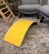 Houten balance board Jindl met vilt geel