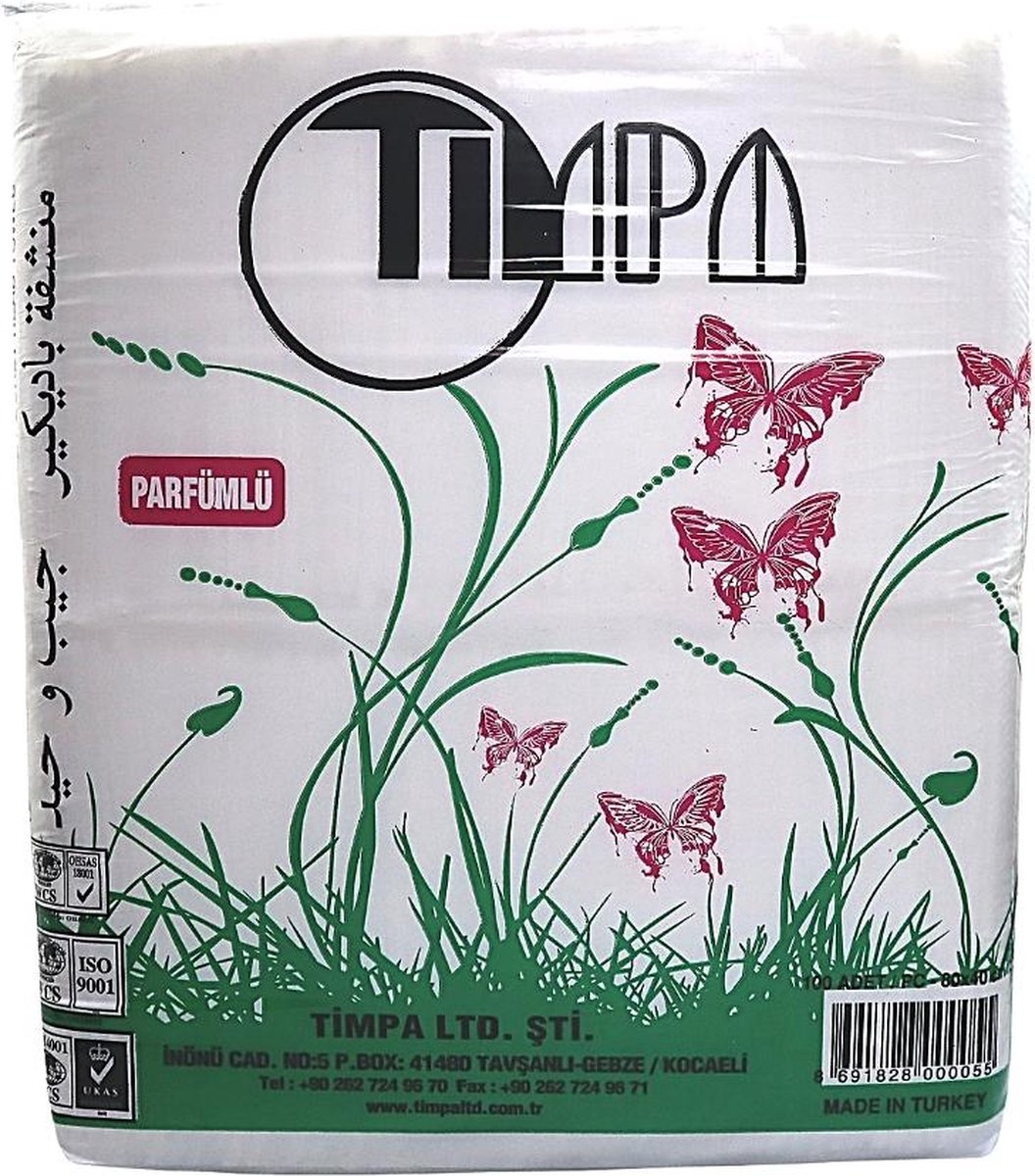 Timpa Geparfumeerde Wegwerphanddoeken – 100 Stuks 80CMx40 cm