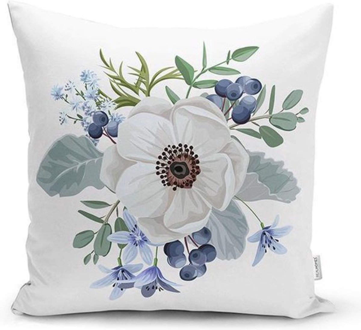 Zethome - Kussenhoes Bloem - Vierkant - Dubbelzijdig Bedrukt - Kussenhoezen Floral - Soft Touch - Geen Personage - Verborgen Rits - 43x43 cm