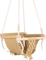 Baby / Kinder Schommel - Baby Swing Oker Geel - Handgemaakte Schommelstoel - Perfect als Cadeau! - Inclusief Bevestigingsmaterialen