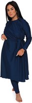 Burkini Saffier Petrol blue XL van Mykiny Brand, boerkini, Islamitisch badpak/zwempak bestaand uit zwemtuniek, zwem legging en zwem hoofddoek.Islamitische zwempak. Hijab. Maillot d