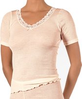 Nina von C dames wol/zijde T-shirt met kant - Silk  - 40  - Creme