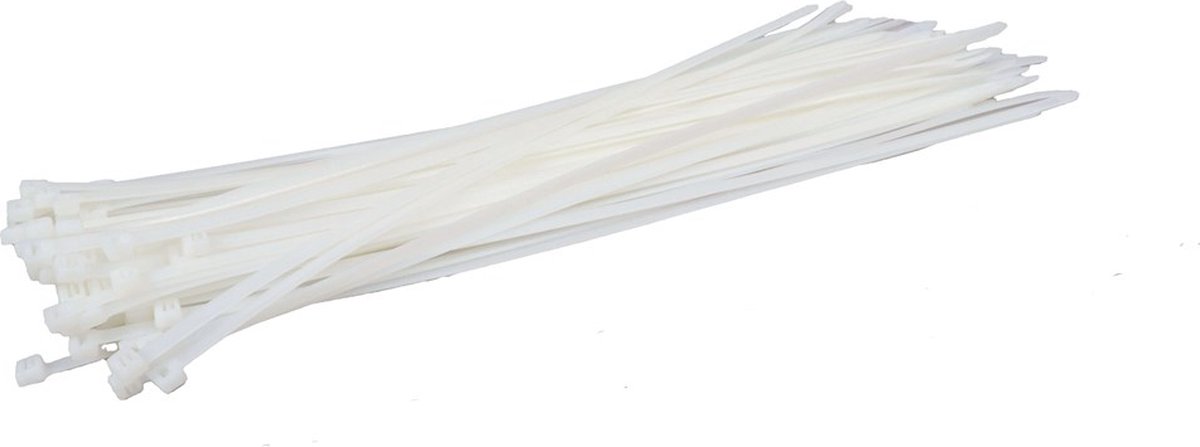 Kortpack tie wrap 2.5X200mm - wit (Per 100 stuks)