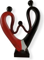 Glassculptuur Family zwart/rood 21cmBx28cmH