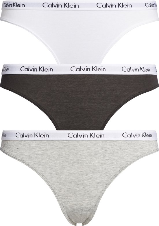 Calvin Klein dames slips (3-pack) - zwart, wit, grijs -  Maat L
