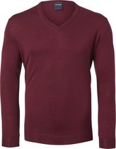 OLYMP modern fit trui wol - V-hals - donker rood -  Maat: L
