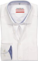 MARVELIS modern fit overhemd - wit structuur (contrast) - Strijkvrij - Boordmaat: 38