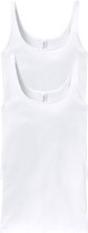 SCHIESSER Cotton Essentials dames singlet (2-pack) - hemd model - wit -  Maat: 3XL