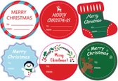 Kerst / Merry Christmas / Feestdagen - Naamstickers - Naam Sluitzegel | 6 assorti - Kleur 1 | Sok - Sneeuwpop Hulst tak | Stickers - Envelop sticker - Kaart | Cadeau – Gift – Cadea
