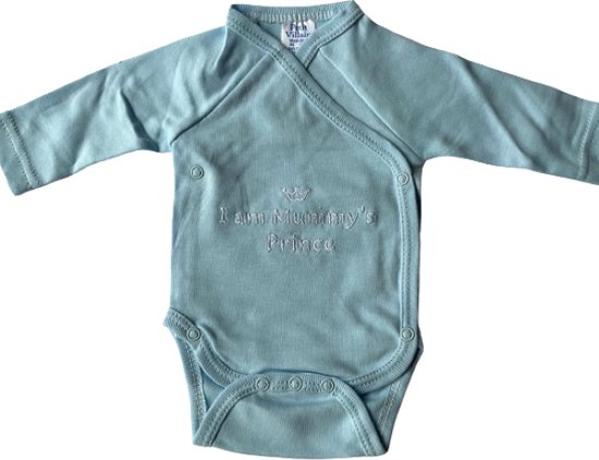 Romper - Baby overslag romper - Romper Mummy's Prince - Blauwe romper - 0-3  maanden | bol.com