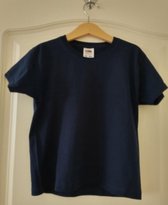 Garçons T-shirt bleu foncé uni 122/128