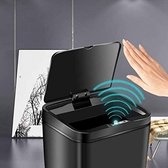 Automatische prullenbak met sensor - Aanraakvrije prullenbak met bewegingssensor - Afvalemmer met infrarood sensor - Sensor prullenbak smart - Soft close - 12L - Zwart