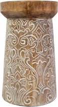 Liviza houten krukje Masi - Massief hout - Uniek bohemian patroon