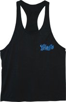 Gladts - Halter shirt - Tank top mannen - Maat M - Blauw logo - Tanktop heren - Tanktop heren fitness - Tanktop heren bodybuilding - Halter shirt mannen