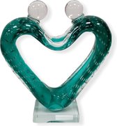 Glassculptuur Love Koppel Groen Valentijn