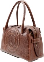 Luxe Leren Dames Handtas Van Makey Royal -Leer Handgemaakt - Bruin Toscane - Tassen - Schoudertas - Trend