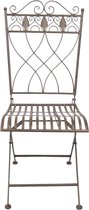 Bistrostoel 43*46*97 cm Bruin Metaal Vierkant Terrasstoel Tuinstoel Klapstoel