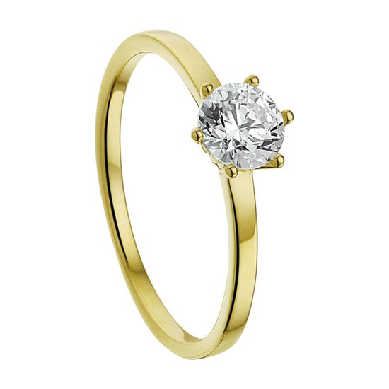 The Jewelry Collection Ring Zirkonia - Goud