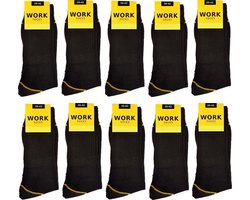 Work Werksokken zwart 10 paar 43-46