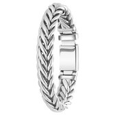 Lucardi Heren Armband Franse gourmet - Staal - Armband - Cadeau - 19 cm - Zilverkleurig