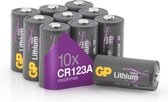 GP Extra Lithium batterijen CR123A 3V batterij, CR123 - 10 stuks, CR123A batterij in plasticvrije verpakking