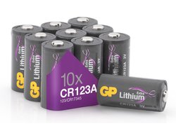 GP Extra Lithium batterijen CR123A 3V batterij - 10 stuks CR123A batterij (CR123, DL123A, CR17345) voor Smart Home, outdoor applicaties, foto-accessoires enz.