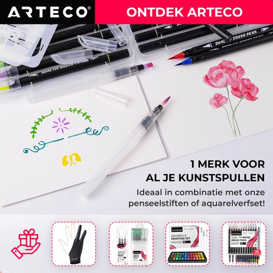 ARTECO® 25 vellen Aquarelpapier – Aquarelblok – Tekenblok – 300 gr/m2 – A4 Formaat
