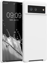 kwmobile telefoonhoesje voor Google Pixel 6 - Hoesje met siliconen coating - Smartphone case in mat wit