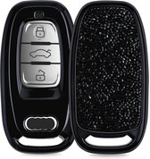kwmobile Hoes voor autosleutel voor Audi 3-knops autosleutel Keyless - Autosleutelbehuizing met strassteentjes in zwart