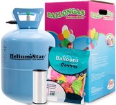 Helium tank voor ballonnen verjaardag 50 - Set inclusief latex ballonnen en polyband - Helium star