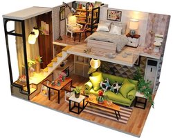 Miniatuur - Enjoy the romantic nordic - appartement - met lijm - met stofkap