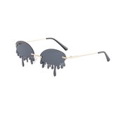 Freaky Glasses® - Vlammen Zonnebril Druppels – Festival Bril – Rave Zonnebril - Snelle Planga – Dames – Heren - Zwart