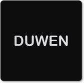 Pictogram Duwen - pictogrammen - zwart -  deurbordje - 10 x 10 cm - zelfklevend - vierkant