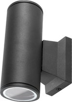 LED Tuinverlichting - Wandlamp Buiten - Igory Wally Up and Down - GU10 Fitting - Rond - Mat Zwart - Aluminium - Philips - CorePro 827 36D - 9.2W - Warm Wit 2700K