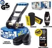 Gibbon Slackline Funline Looptouw Kids balanceerlijn 15m Met Boom Beschermer