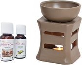 Beauty & Care - Aromatherapieset Klassiek - Aromabrander - Eucalyptus olie - Hamam mix