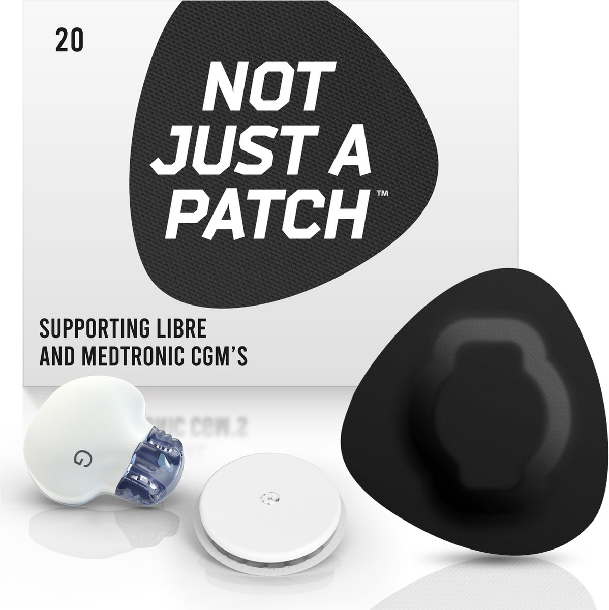 Goedkoopste Not Just a Patch - Black patch - 20 pack - S - For Freestyle Libre & Medtronic Guardian