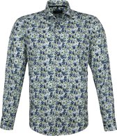 Casa Moda - Organic Overhemd Bloemen Groen - 5XL - Heren - Regular-fit