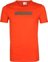 Blue Industry - T-Shirt Logo Oranje - M - Modern-fit