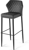 Louis Barchair Black Edition - Barkruk - Barstoel - Luxueuze Barkruk - Comfortabel - Barkruk met rugleuning - Kruk