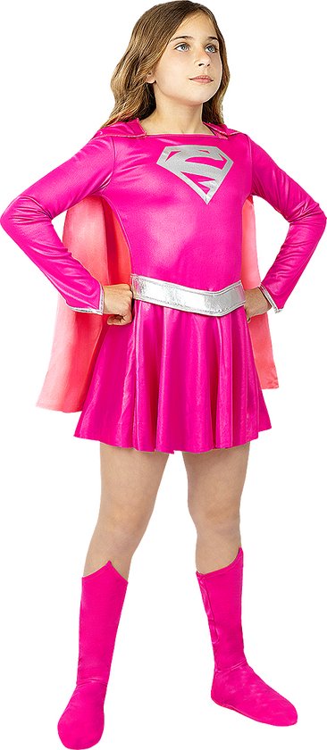 FUNIDELIA Roze Supergirl kostuum voor meisjes - Maat: 107 - 113 cm