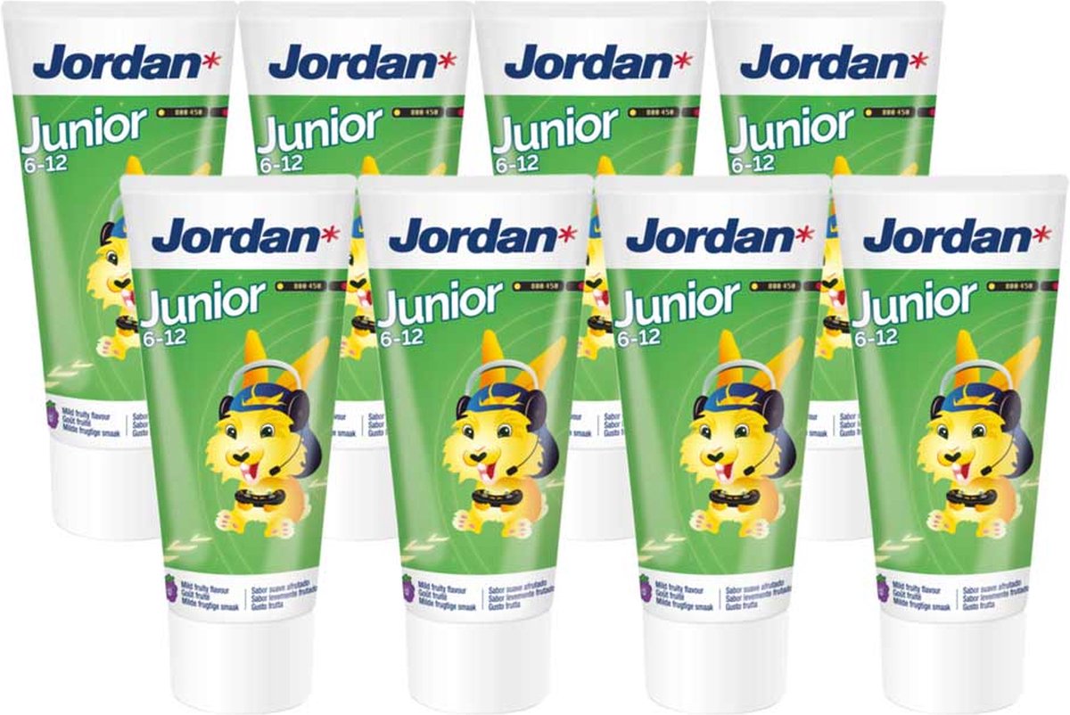 8x Jordan Tandpasta Junior 6-12 jaar 50 ml