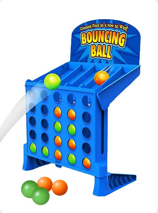 Thumbnail van een extra afbeelding van het spel Welpie 4 Op Een Rij – Vier Op n Rij Classic Spel in Modern Jasje – Set met Pingpongballen – voor Kinderen en Volwassenen
