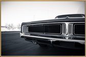 JUNIQE - Poster met kunststof lijst Dodge Charger -20x30 /Wit & Zwart