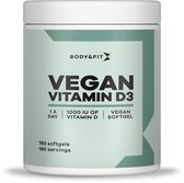 Body & Fit Vegan Vitamin D3 - Plantaardig Voedingssupplement - Vitamine D3 - Veganistisch - 180 Capsules - 1 Pot