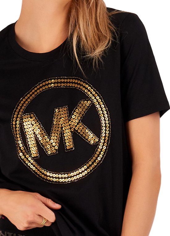 Bully geboorte Knooppunt Michael Kors MK Circle Classic T-shirt Black Antique Brass | bol.com
