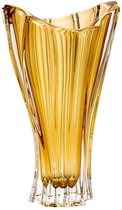 Amber kristallen vaas PLANTICA - Bohemia Kristal - luxe bloemenvaas goud kleur - 32 cm